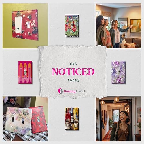 Miniatura 2 de Cubierta decorativa para interruptor de luz con ondas retro rojas, placa de pared de palanca individual