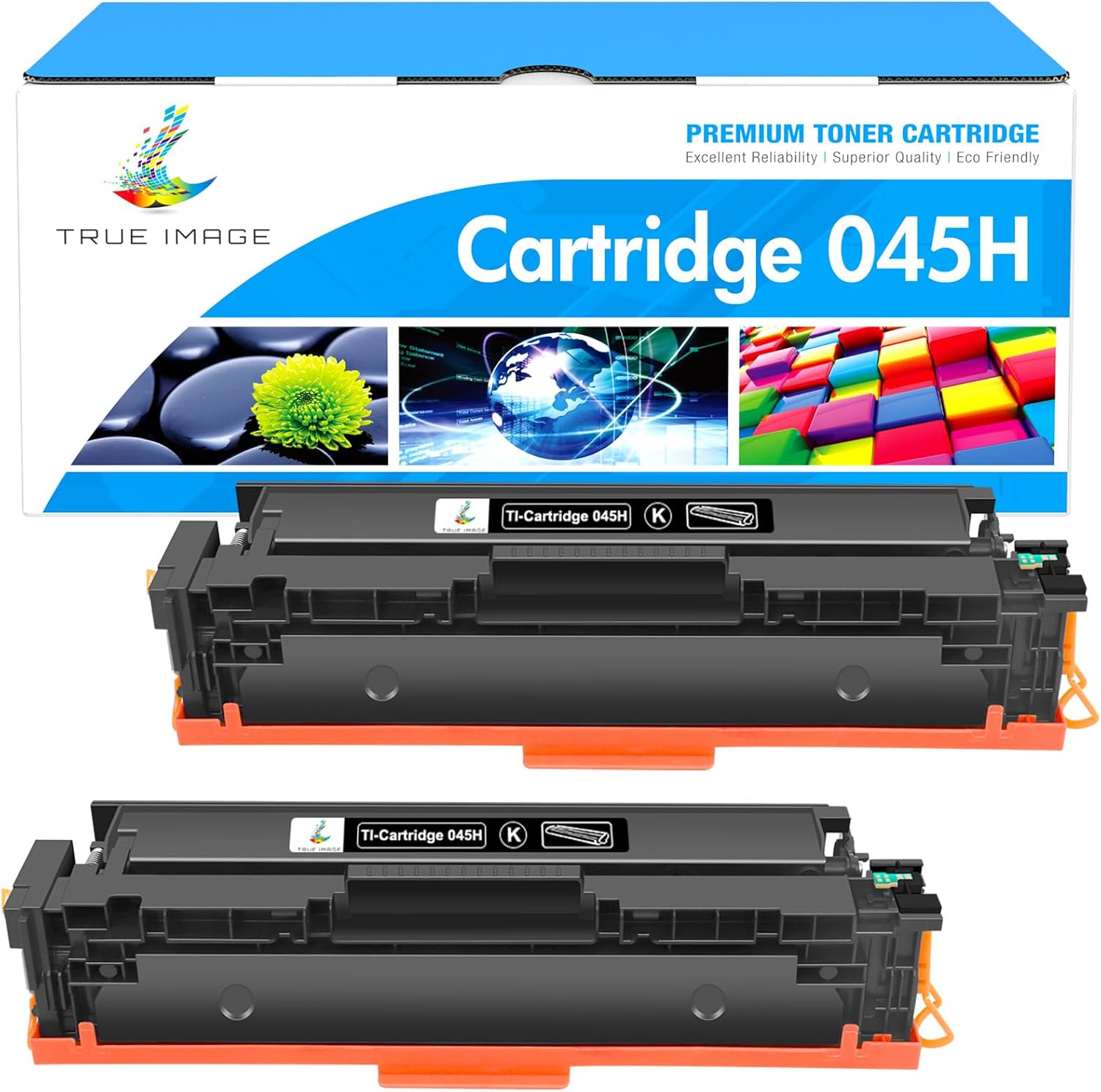 045 045H Black Toner Cartridge Compatible Replacement for Canon 045 045H for MF634Cdw Color ImageCLASS MF632Cdw LBP612Cdw MF632 MF634 MF630C LBP610C Printer Ink (Black, 2-Pack)