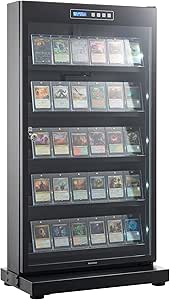 ハクバ 【Amazon.co.jp限定】HAKUBA トレカ用防湿庫 E-ドライボックス KED-P60ETC 湿気による反り対策 自動除湿 静音 電子制御式 トレーディングカード ポケカ MtG の保管に 鍵付き ディスプレイ 保管にも LED照明付