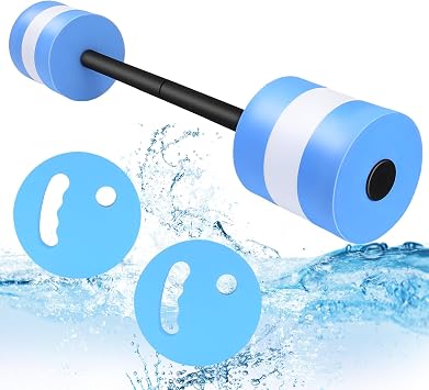 29.3 Swimming Barbell with Water Exercise Discs Swim Dumbbell High Density EVA Foam Aquatic Exercise Equipment Swimming Aid for Adults