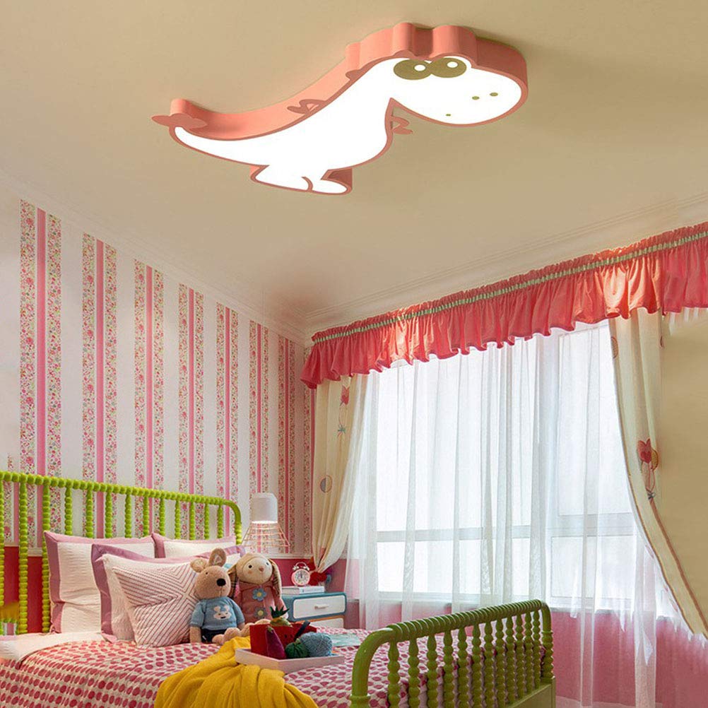 Lámpara de techo LED niños Lámpara de dinosaurio animal de dibujos animados Lámpara de habitación de niños de niña y niño regulable sin escalonamientos control remoto 32W ligero de techo dormitorio