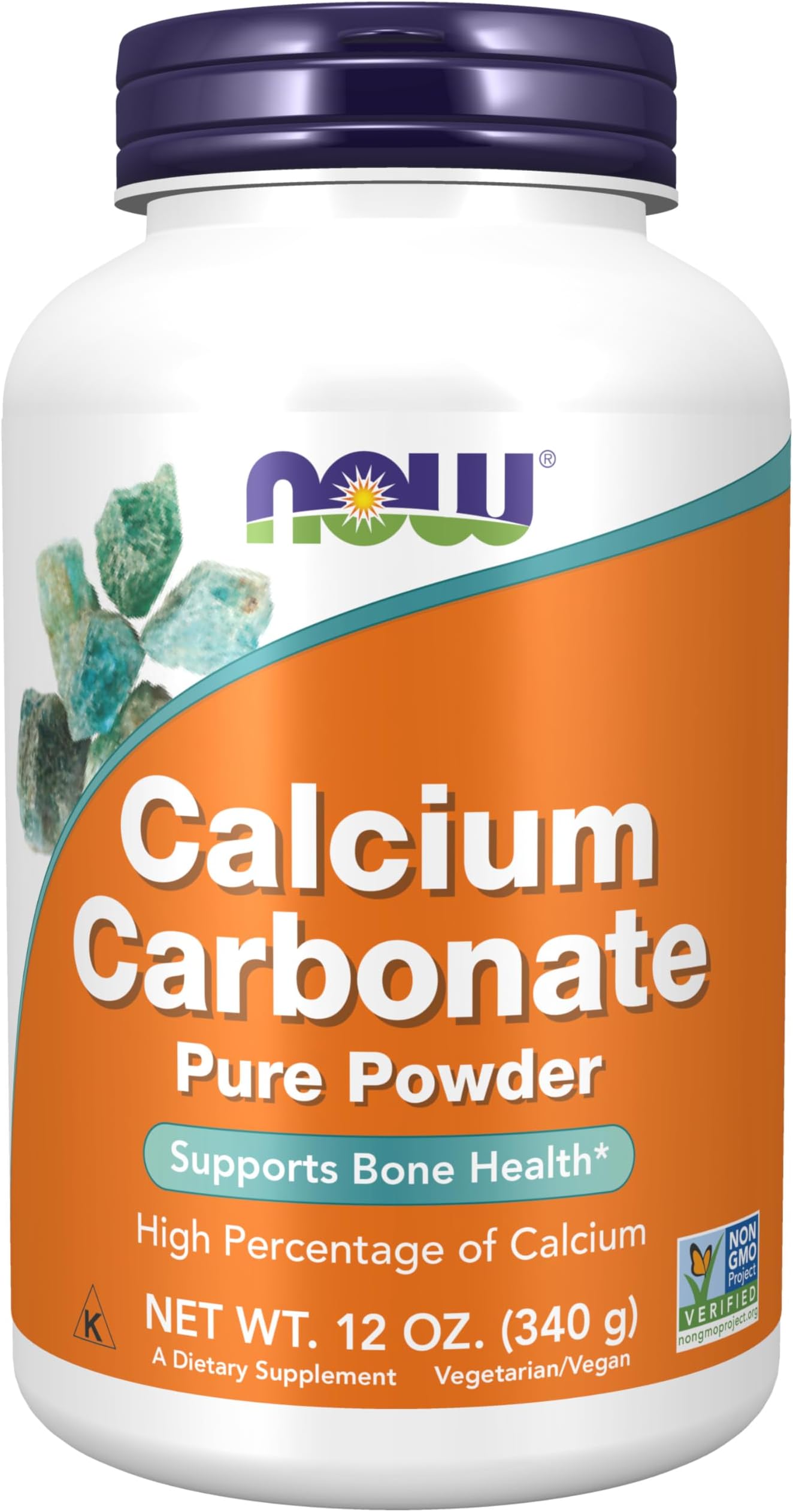 NOW Supplements, Calcium Carbonate Powder, Supports Bone Health*, 12 oz