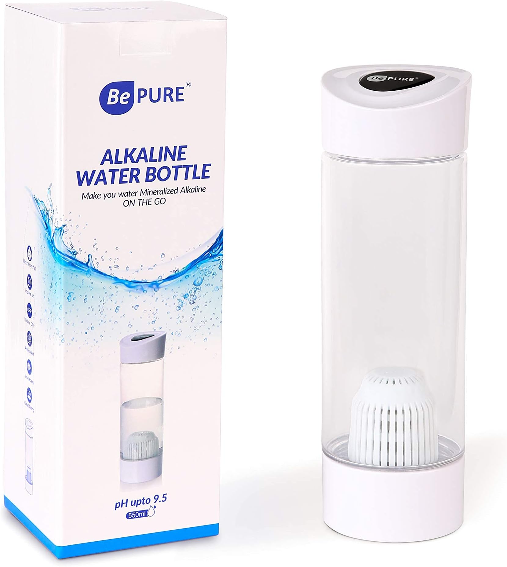 Premium Alkaline Water Bottle | Get Balanced pH upto 9 | Get negative ORP Water Instantly | BPA Free