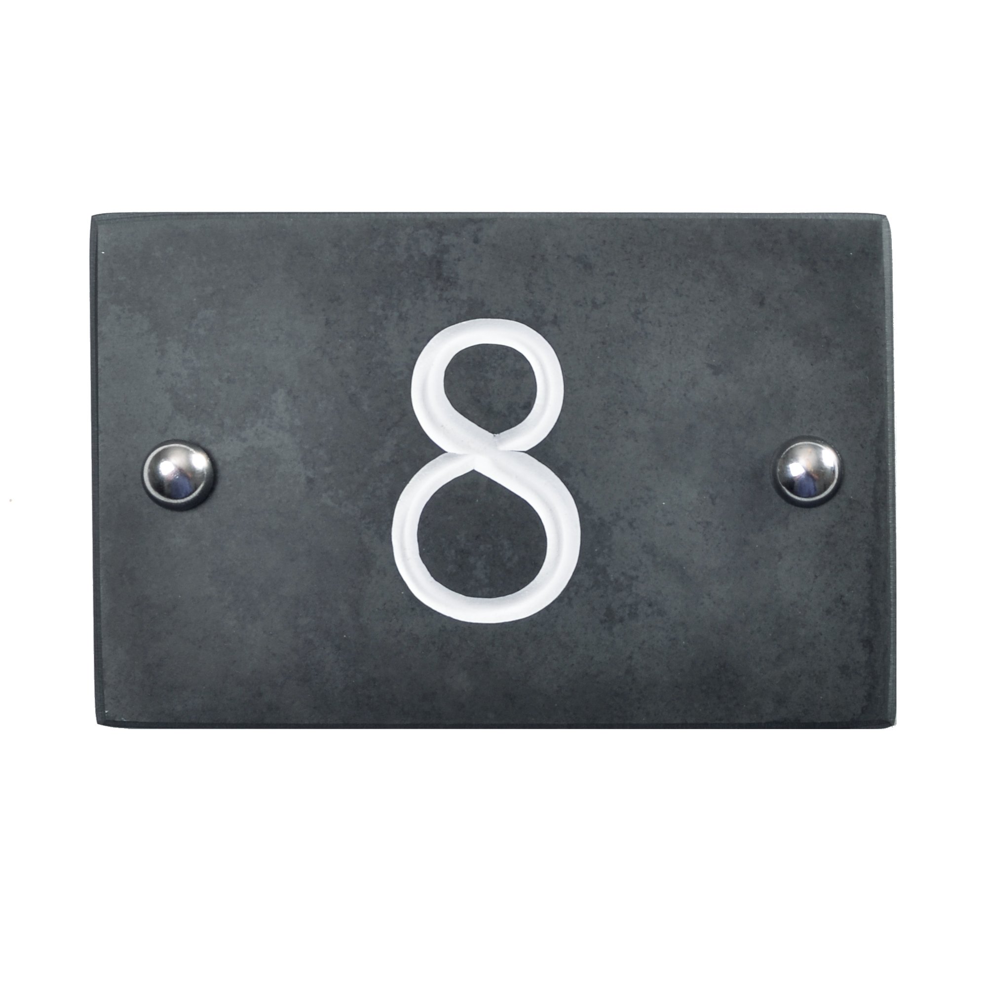 slate engraved house number 8 — image 1