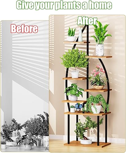 Miniatura 3 de Soporte para plantas de interior con luces de crecimiento, estante para plantas de interior de 65 pulgadas, soportes de esquina de 8 niveles para