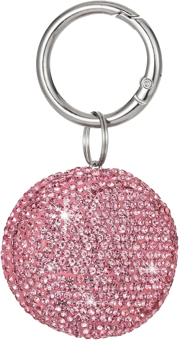 Keychian Pill Holder Round Pill Organizer Key Chain Tiny Pill Case Portable Small Medicine Container for Ring Earplugs Coin (Pink)