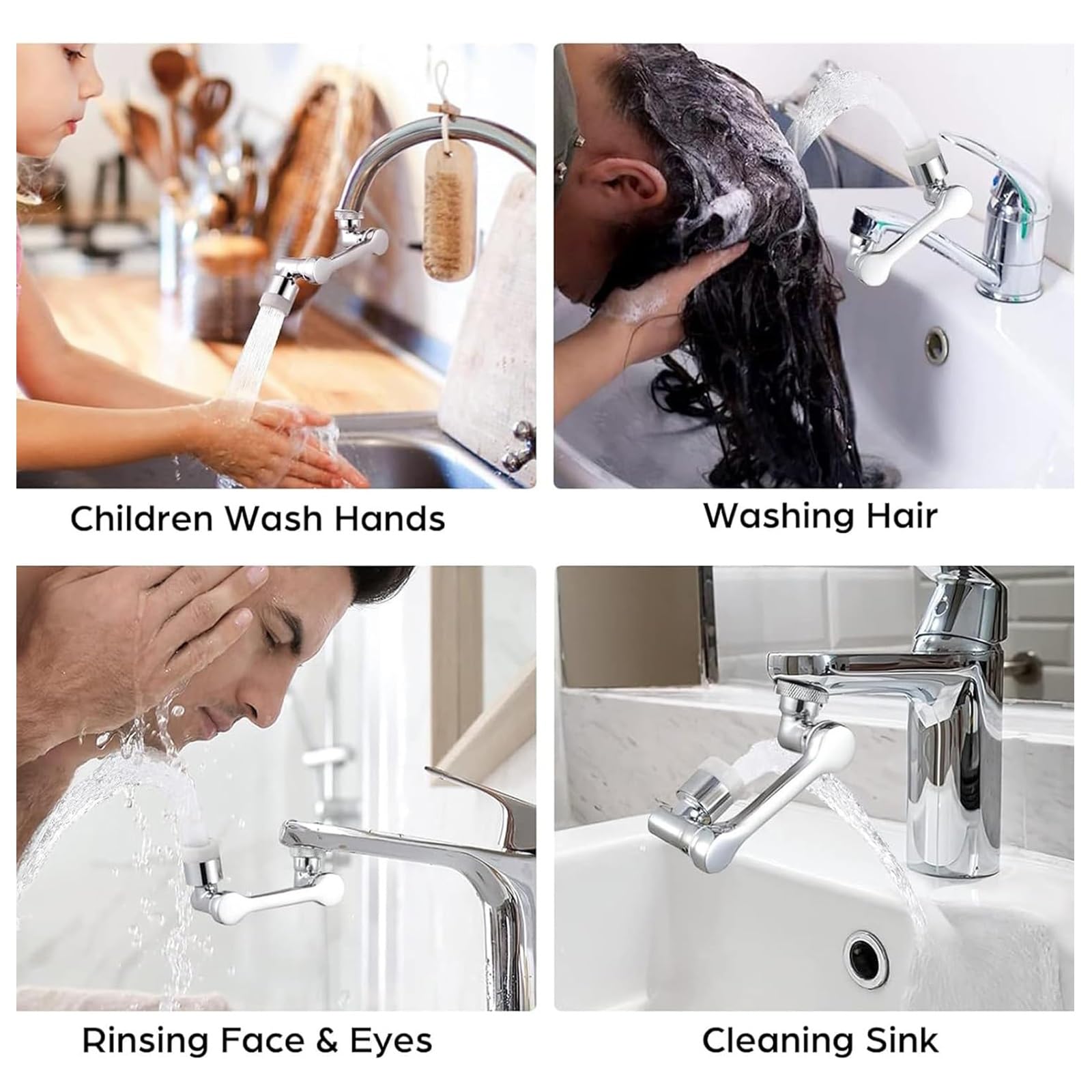 Rubinetto Rotante, Prolunga for Rubinetto da Cucina, Accessori for Bagno, con 2 modalità di Flusso dell'Acqua