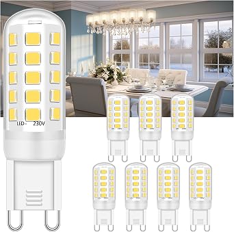 G9 Led Light Bulbs 3W Netural White 4000K, Equivalent to 40W Halogen, No Flicker G9 Energy Saving Bulbs, 220-240V, Non-Dimmable, Home Lighting Decor 8-Pack [Energy Class E]
