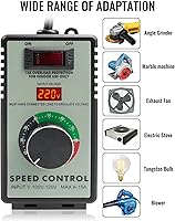 Vista 2 de Controlador de velocidad variable Controlador de velocidad de motor de CA para router Rheostat Extractor Drill, regulador de voltaje electrónico