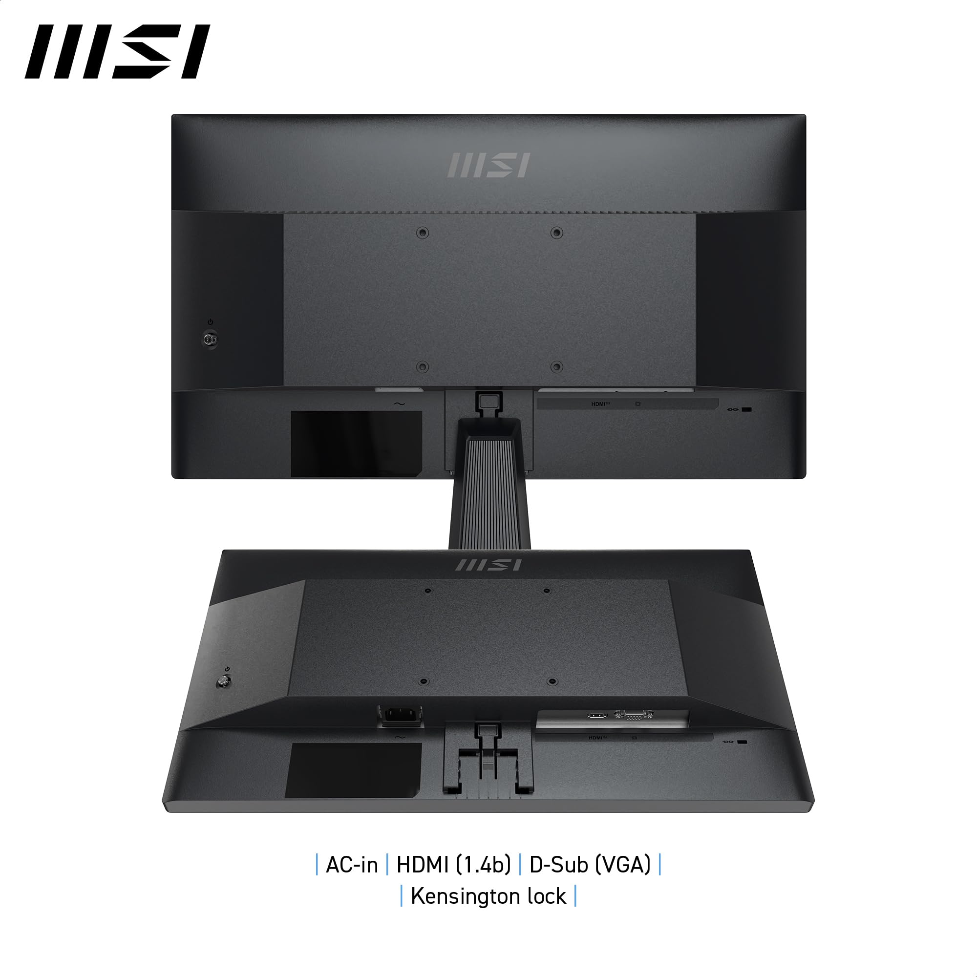 MSI PRO MP225V 21.5 Inch Full HD Office Monitor - 1920 x 1080 VA Panel, 100 Hz, Eye-Friendly Screen, Tilt-Adjustable - HDMI, D-Sub (VGA) - 2