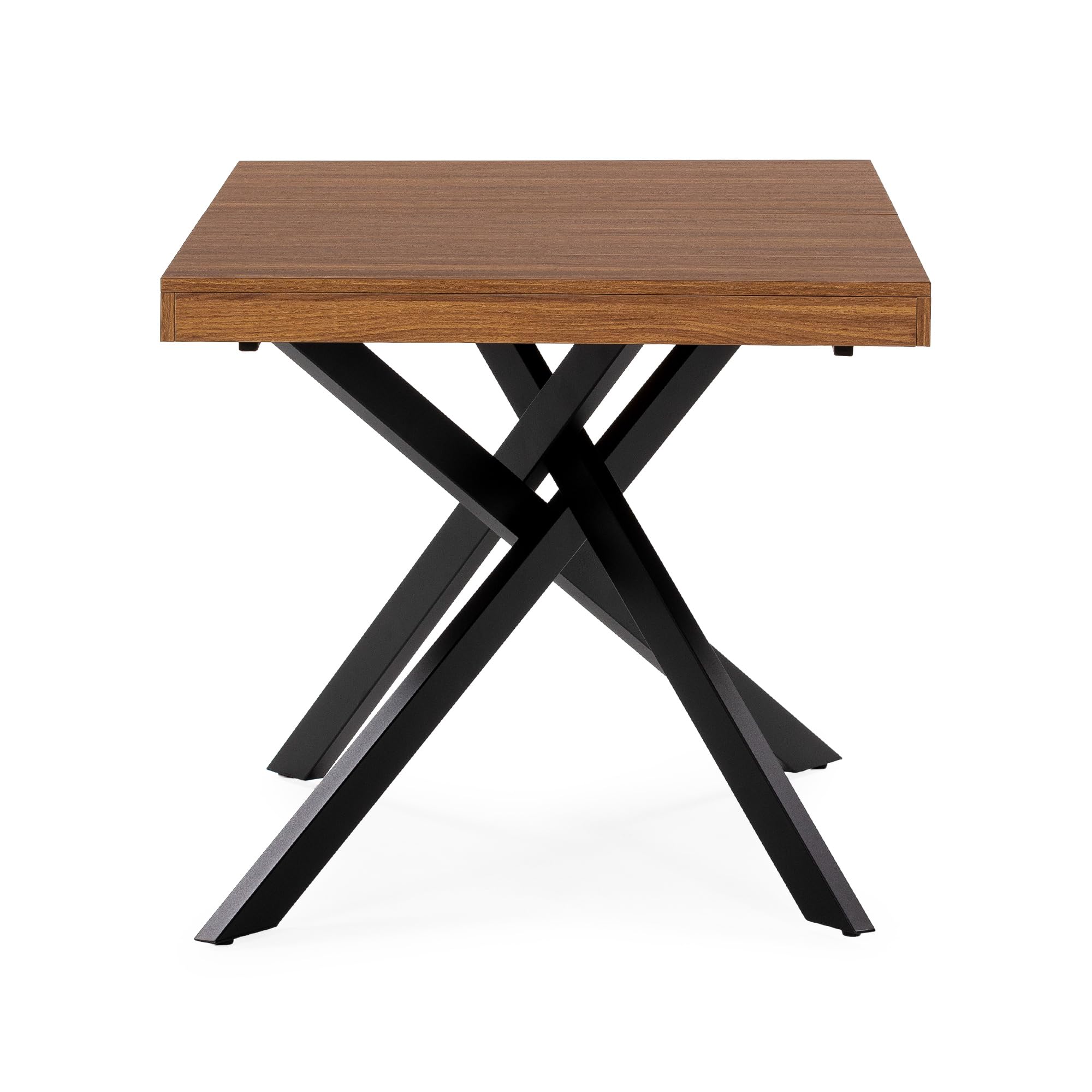 HOMN LIVING Tavolo da Pranzo allungabile Palermo Effetto Noce, 140-180 cm (Lunghezza) 80 cm (profondità) 75 cm (Altezza)
