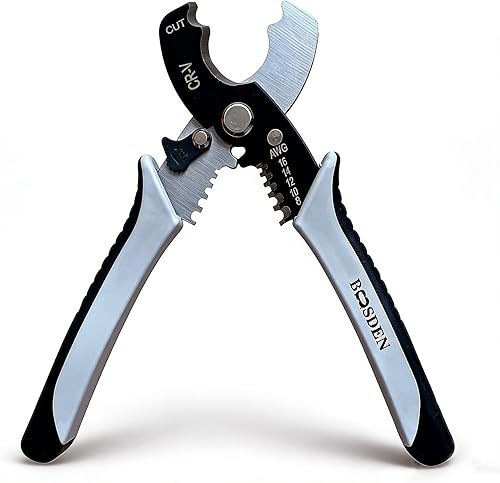 BOOSDEN - Cortadores de alambre, cortadores de cable BOOSDEN de 8 pulgadas, cortadores de alambre Awg, pelacables de precisión, cortadores de cables