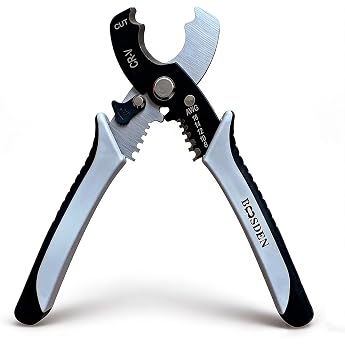 BOOSDEN Cable Cutter with Stripper 203 mm Side Cutters 2 in 1 Cable Cutting Wire Stripper Cable Shears for Electricians