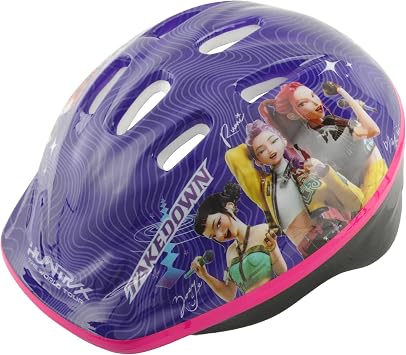 KPop Demon Hunters Takedown Safety Helmet | Officially Licensed Kids Childrens Bike Cycle Scooter Skateboard Head Protection | Boys or Girls