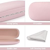 Vista 4 de Marvolia Glasses Case Hard Shell - PU Leather Eyeglass Case Eyeglasses Case for Sunglasses Eye Glasses Case
