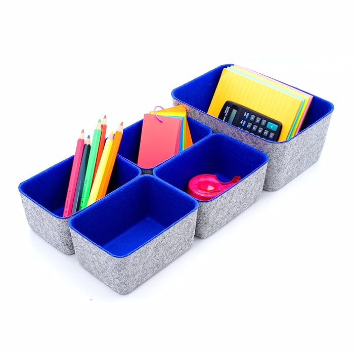 Buy Welaxy office Drawer organizers bins Deep draw organiser Felt storage bin drawers Desk draw