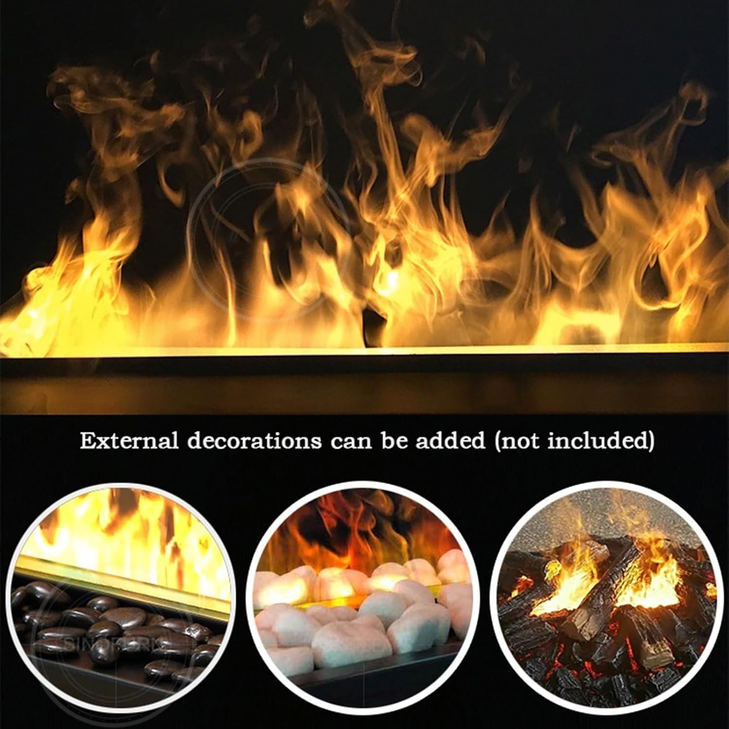 Fireplace Stove 3D Misting Fireplace Simulation Fake Fireplace Decorative Floor Humidifier Misting Fireplace Electric Fireplace(1.8m)