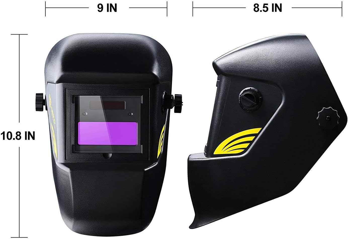 DEKOPRO Welding Helmet Solar Powered Auto Darkening Hood with Adjustable Shade Range 4/9-13 for Mig Tig Arc Welder Mask Black - - 