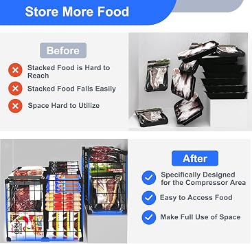 Freezer Organizer Bins Freezer Dividers for Freezer Compressor Area