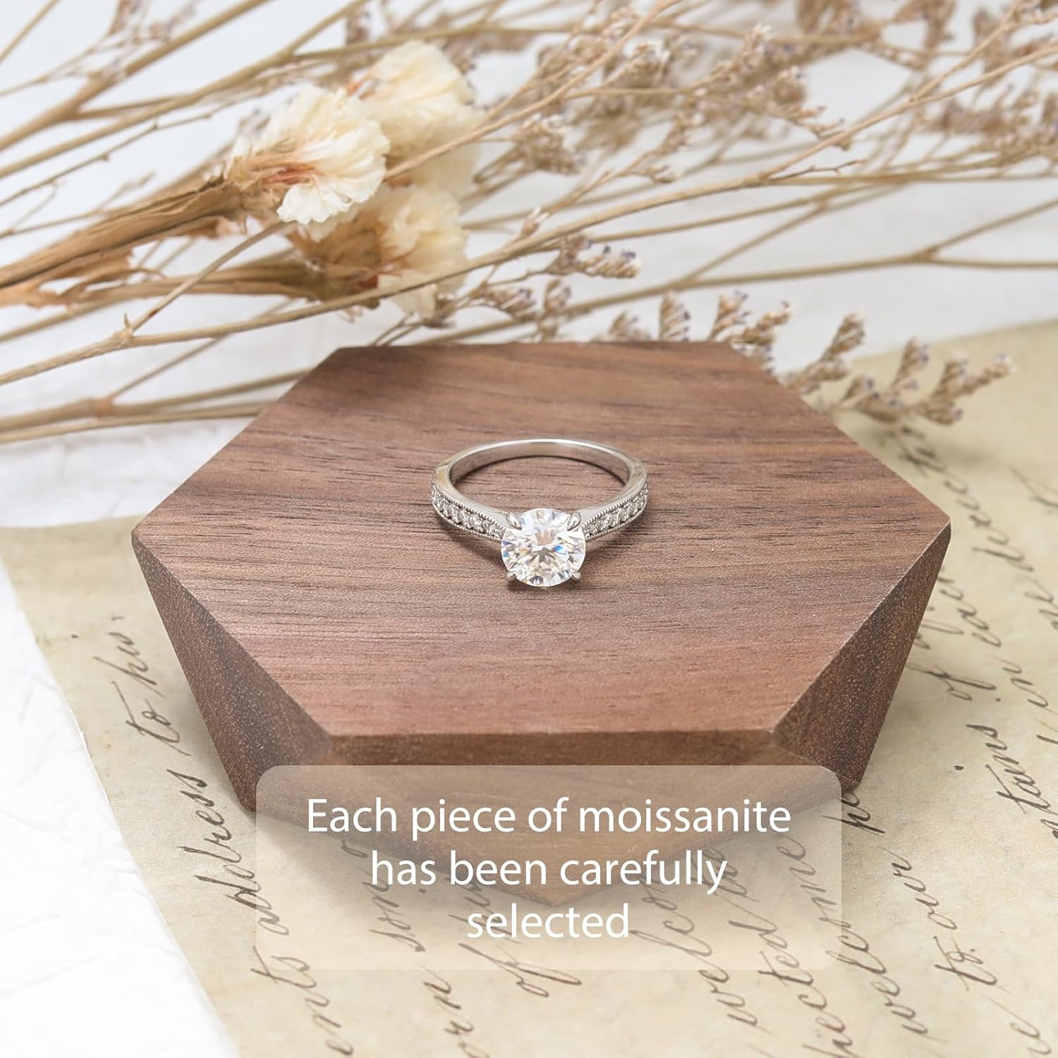 Round Moissanite Engagement Rings for Women, Women's 18K Yellow/White Gold Plated 925 Sterling Silver Engagement Ring Moissanite Promise Rings for Her,Wedding Band Ring 1.5/2/3/4/5CT. - Image 5