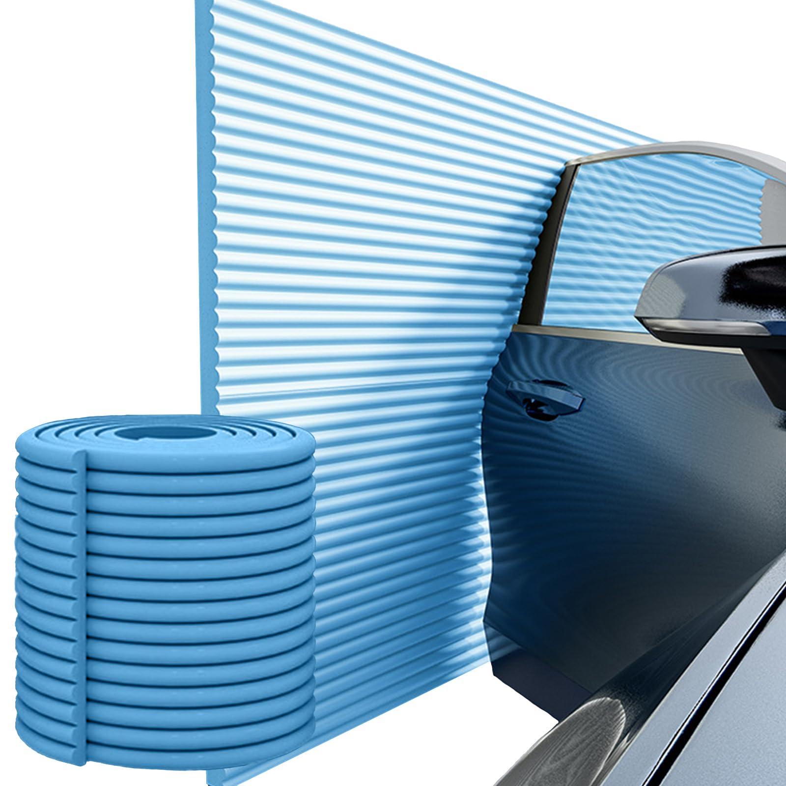 Protector de Esquina de Estacionamiento para Coche, Protección de Pared para Garaje, Columna Parking Tiras Autoadhesivas, para Paredes de Garaje, Puertas y Parachoques Blue 11.8x78.7in/30x200cm 6PCS