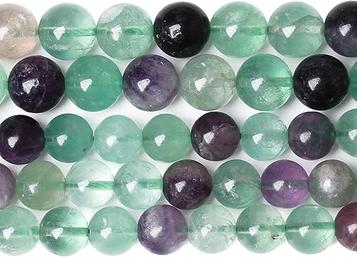 60 cuentas de piedra natural de fluorita verde de 0.236 pulgadas para hacer joyas, pulseras de bricolaje en 1 hebra