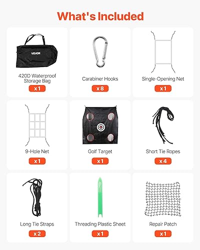 Miniatura 7 de VEVOR Red de bateo de béisbol de 1035415575 pies (solo la red), red de entrenamiento profesional de bateo de sóftbol, béisbol, bateo, resistente,