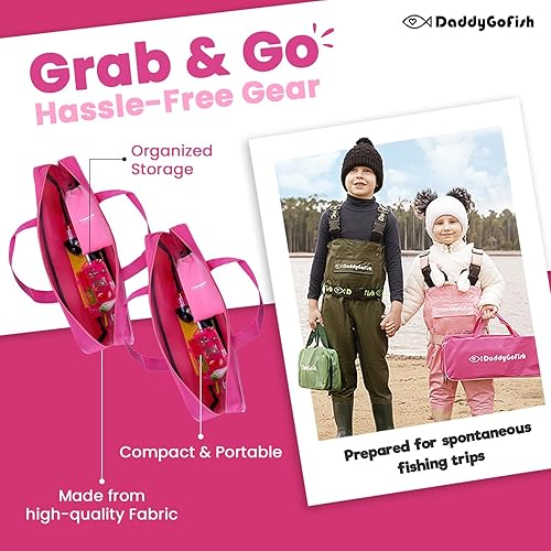 Miniatura 48 de DaddyGoFish Kids Fishing Pole - Rod Reel Combo Tackle Box Starter Set - First Year Small Dock Gear Kit for Boys Girls Toddler Youth Age Beginner