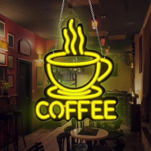 Miniatura 8 de Letreros de neón de café para decoración de pared, letrero de barra de café, regulable, alimentado por USB, luces de neón para cafetería, estación