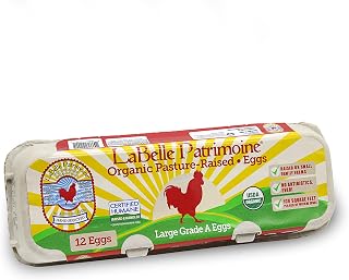 LaBelle Patrimoine Organic Pasture-Raised Large Brown Eggs, 12 Ct - USDA Organic, Certified Humane, No Antibiotics