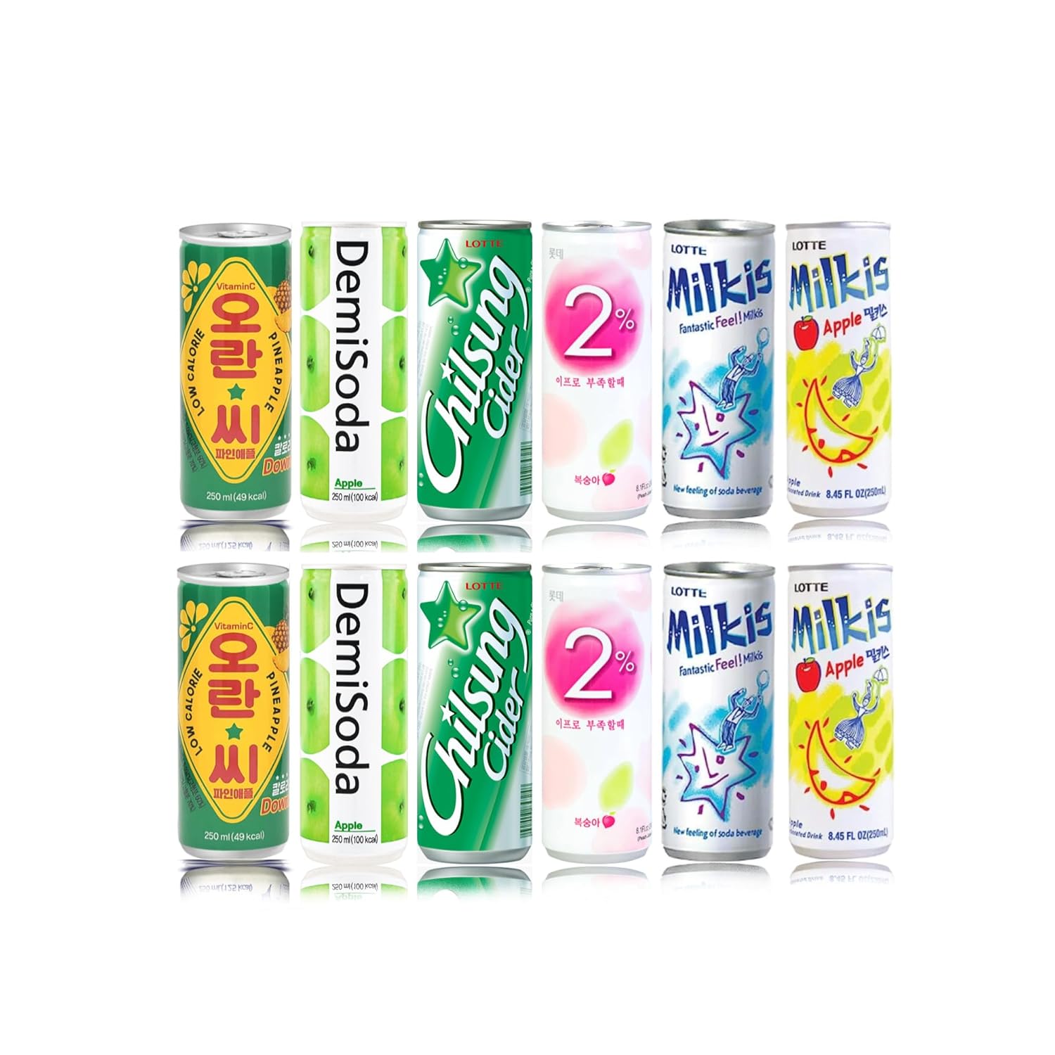 FRKR Korean 10 &12 Drinks Assortment Gift Box [Chilsung Cider/Mikis/Demisoda/Banana Milk/McCOL/MoguMogu/2%/SacSac/Etc.] Soft Drinks + Real Fruit Drinks + Energy Drinks (12, Party Drink)