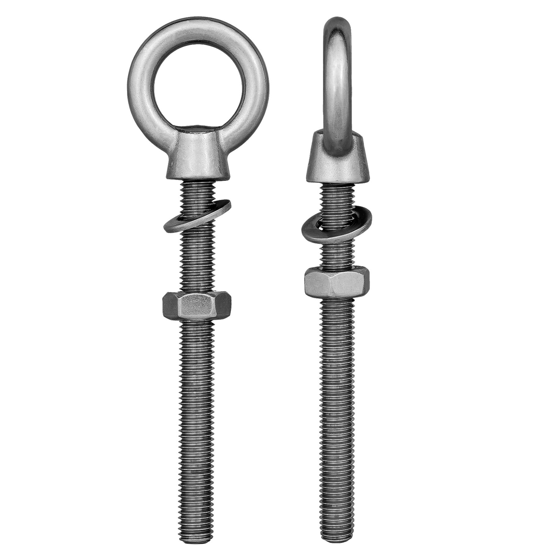 DSM Augbolzen M12 x 120 mm – metrisches Gewinde – Edelstahl A4 – 10 Stück | [TrueSpec Präzision] inkl. Mutter & Scheibe – Ringschraube Ösenschraube Schrauböse Augenschraube – für Holz, Garten, Boot uvm