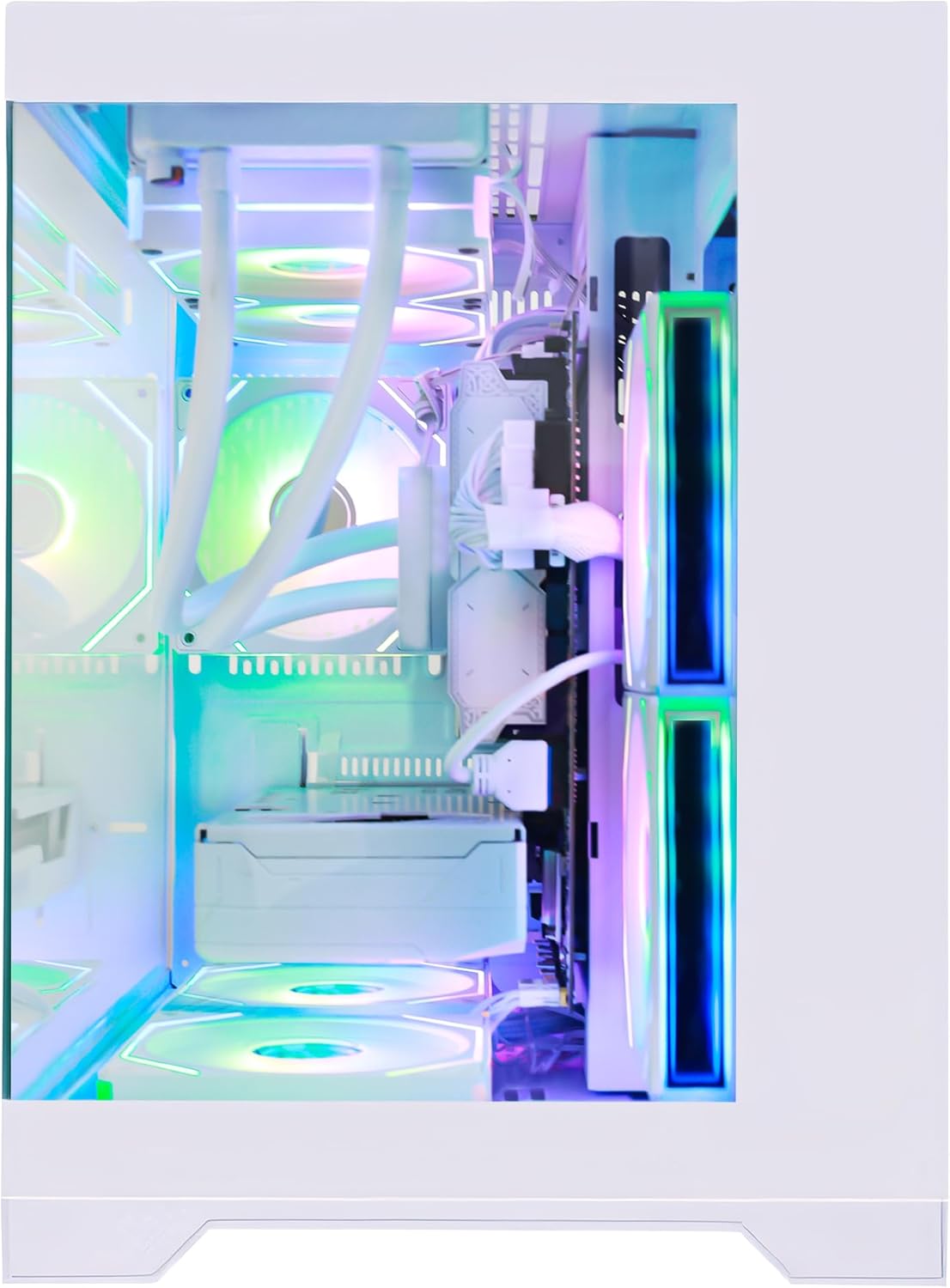 White Gaming PC with Gaming Keyboard | AMD Ryzen 5 9600X & GeForce RTX 5060 | 32GB DDR5 | 1TB NVMe SSD | Liquid Cooled | WiFi 6 | Windows 11 | 650W PSU | Ready for 1440p Gaming