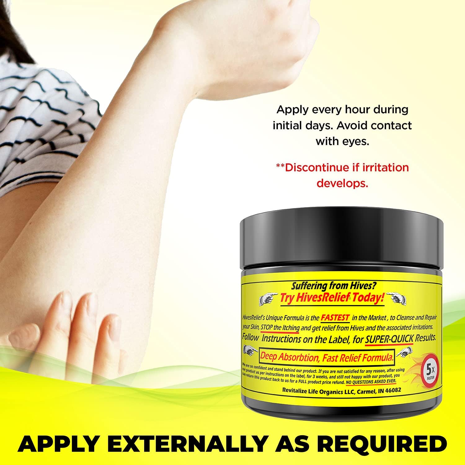 Cream - Fastest Acting Powerful Hives Relief Cream with 100% Natural Formula - Gentle Skin Irritation Cream for Hives Itchiness, Redness & Rashes - for Adults & Kids - Image 6