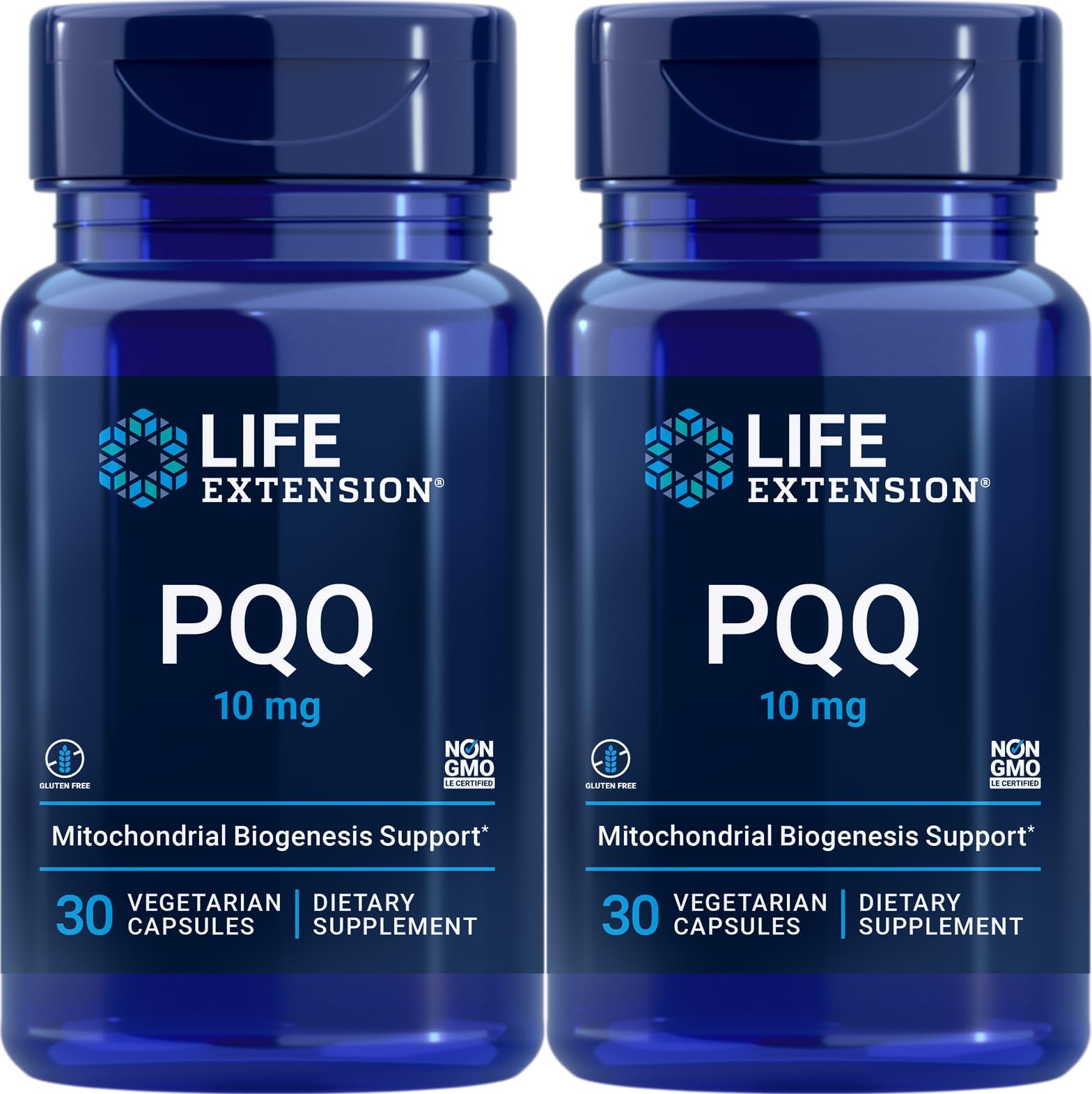 Life Extension PQQ (Pyrroloquinoline Quinone) 10 mg, 30 Vegetarian Capsules (Pack of 2)