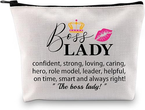 XYANFA Boss Lady Definition Bolsa de maquillaje Lady Boss Regalo Compañero de trabajo Regalo Pequeño Emprendedor Nuevo Trabajo Jefe Bolsa Cosmética,