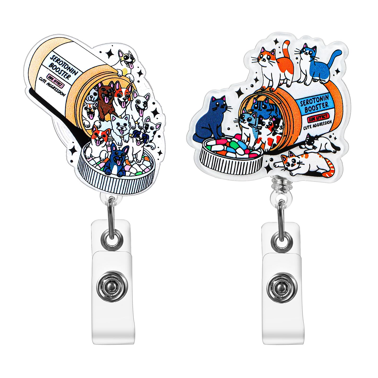 Lnngub Cute Cat Badge Reel Retractable