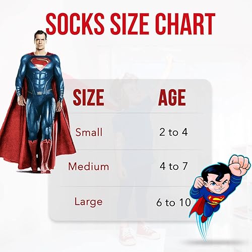 Miniatura 6 de DC Comics Calcetines para niños, paquete de 10 calcetines para niños con Batman, Superman, Wonder Woman y Flash