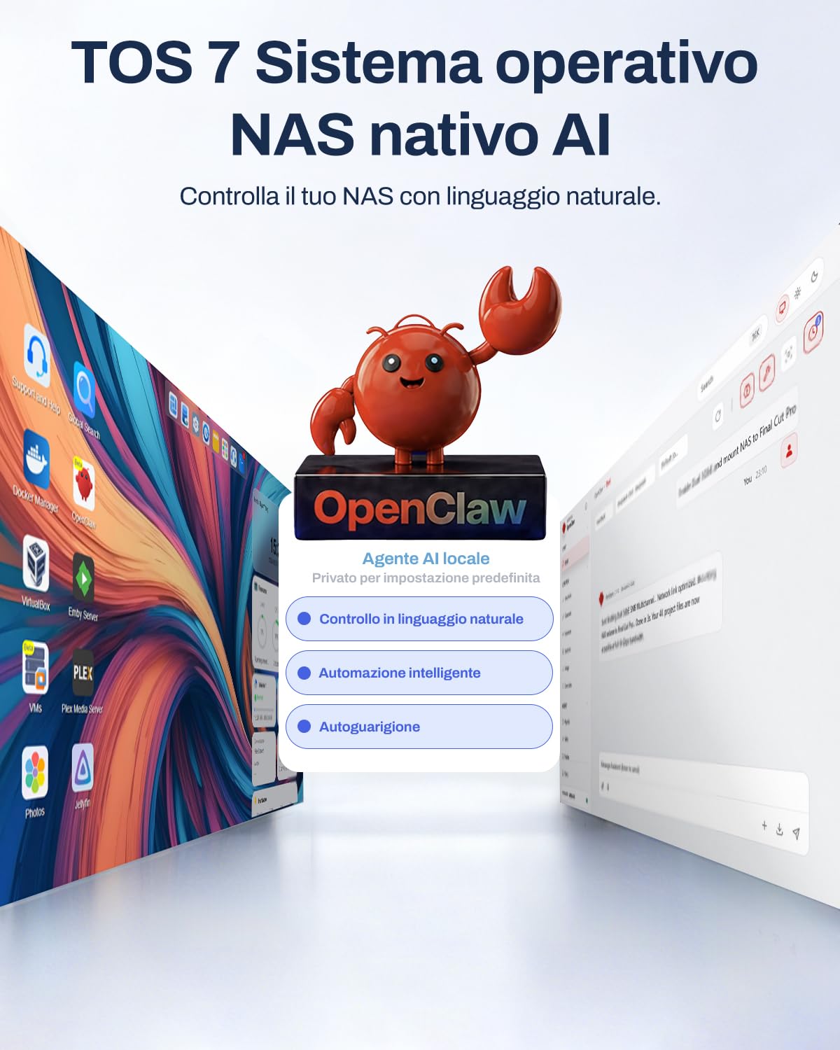 TERRAMASTER F4-425 Pro NAS – 4 Bay, Intel N305 8-Core, 8GB RAM, 5GbE LAN x2, M.2 x3, TOS 7 AI-Native, OpenClaw Support per Casa, Aziende e Server Multimediali (Diskless)