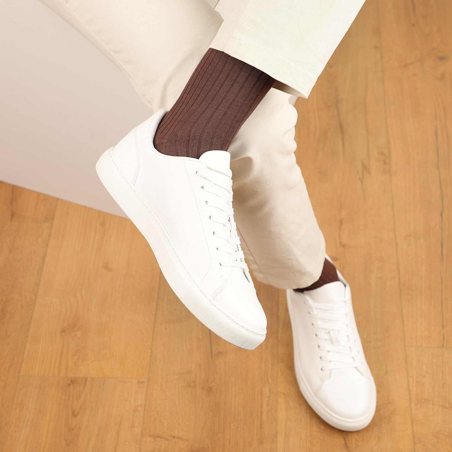 Men’s Dress Socks – Premium Mercerized Cotton, Ribbed Texture, Rich Colors, Crew Socks, Size 8.5–12.5, Gift Box