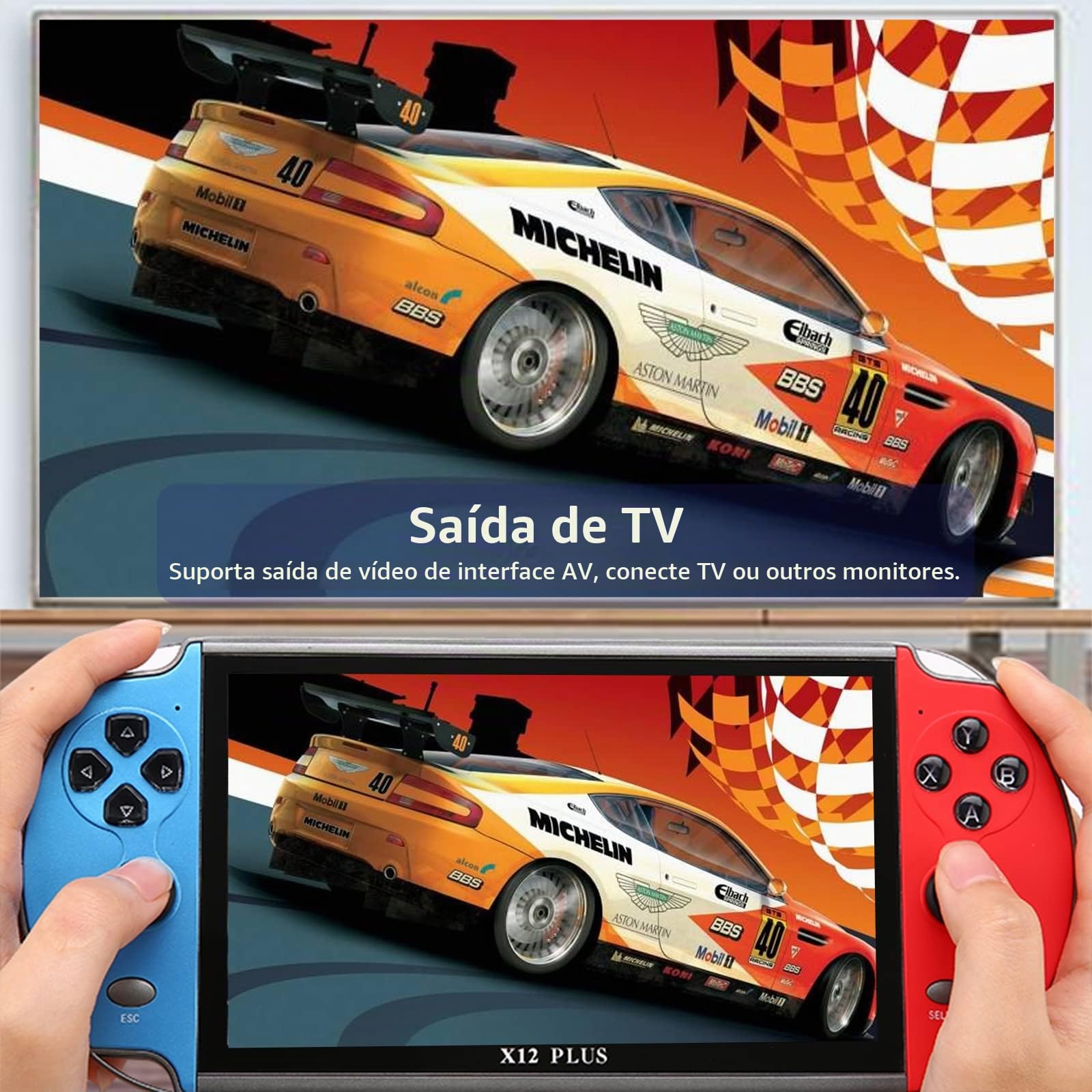 CIADAZ X12 Plus Console de videogame de 7 polegadas integrado para