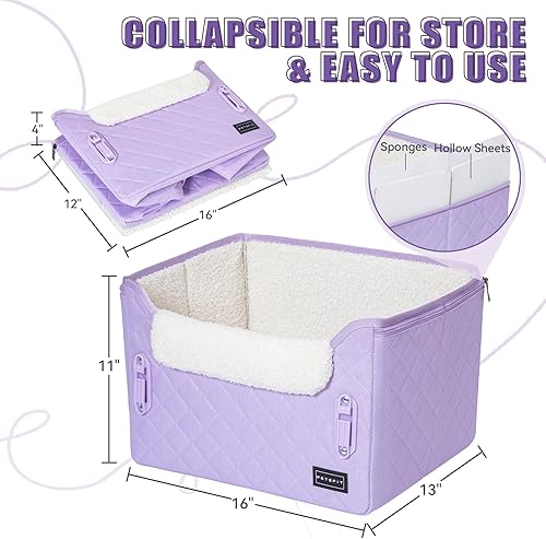 Vista 34 de PETSFIT - Asiento de automóvil para perros pequeños, portátil, con hebillas seguras patentadas, correa de clip, adecuado para mascotas pequeñas