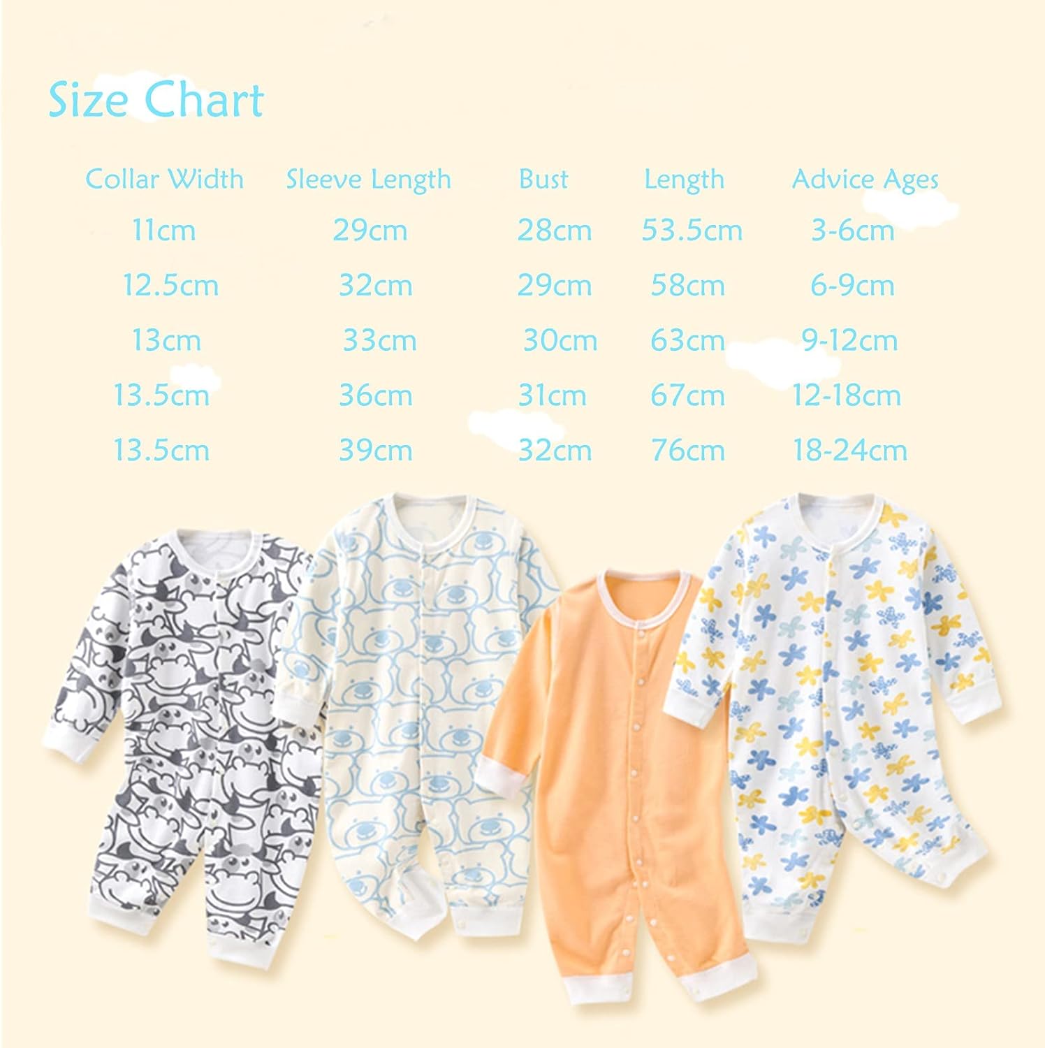 Kiddiezoom Newborn Baby Snug Fit Footed Cotton One-Piece Romper Jumpsuit: Clothing, Shoes & Jewelry