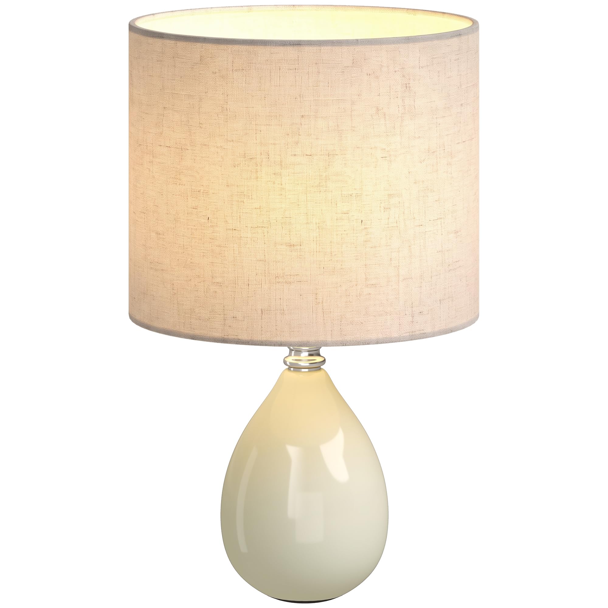 Lampka stołowa HOMCOM w stylu orientalnym vintage, kremowobiała