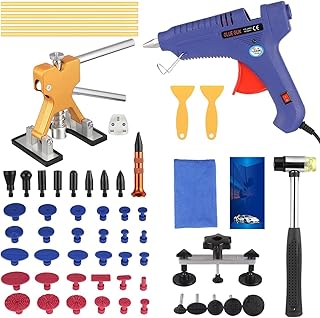 ANBOO 54pcs Auto Paintless Dent Repair Tool Kit, Car Body Dent Repair Set with Dent Lifter Bridge Puller and Glue Gun, Car Dent Puller Remover Dent Removal Tools For Auto Body Dent Removal Hail Door