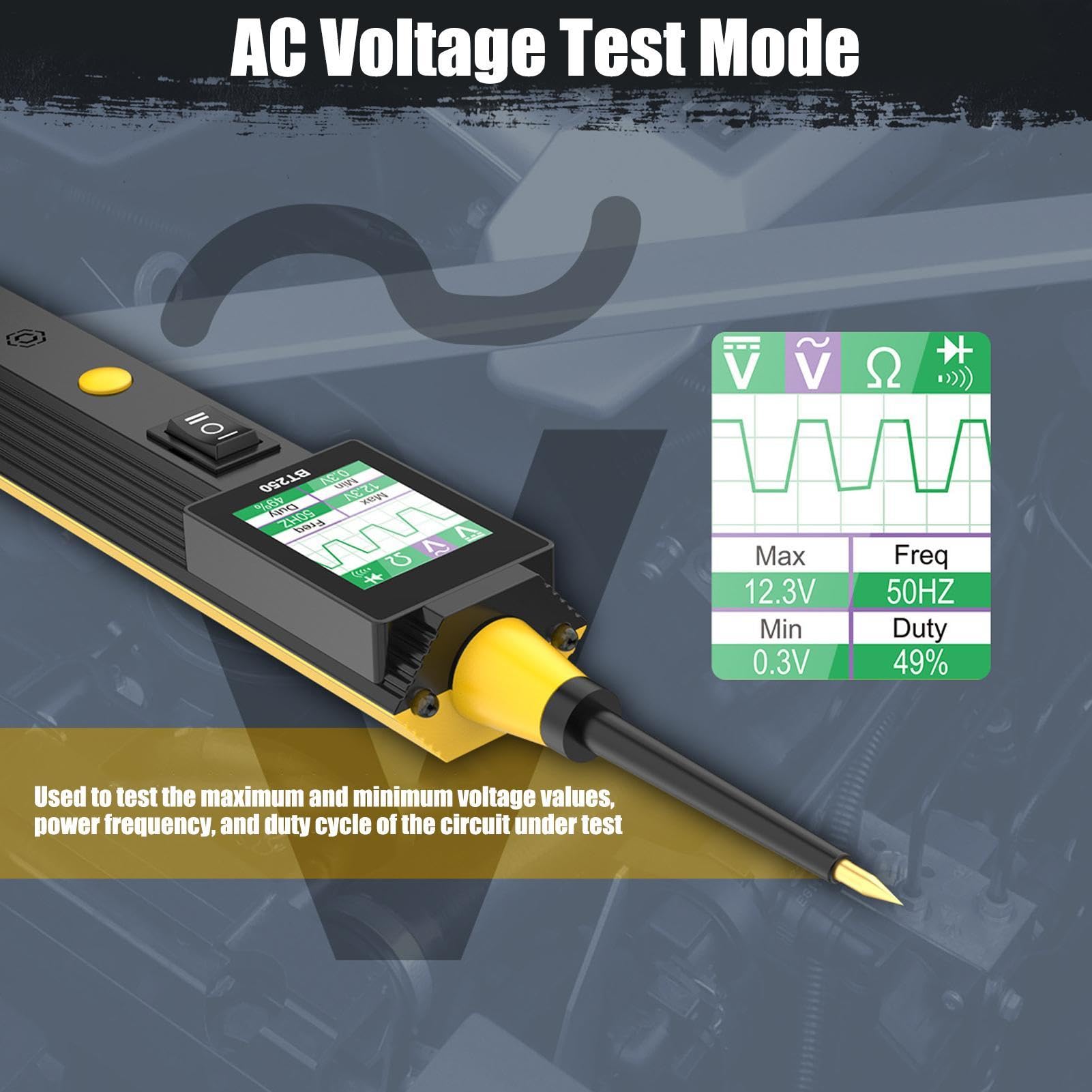 Probador de sonda de circuito automático multifunción eléctrico LCD indicador | Buscador de interrupción del cable del vehículo para fusible de baja tensión SUV autocaravana vehículo sedán remolque
