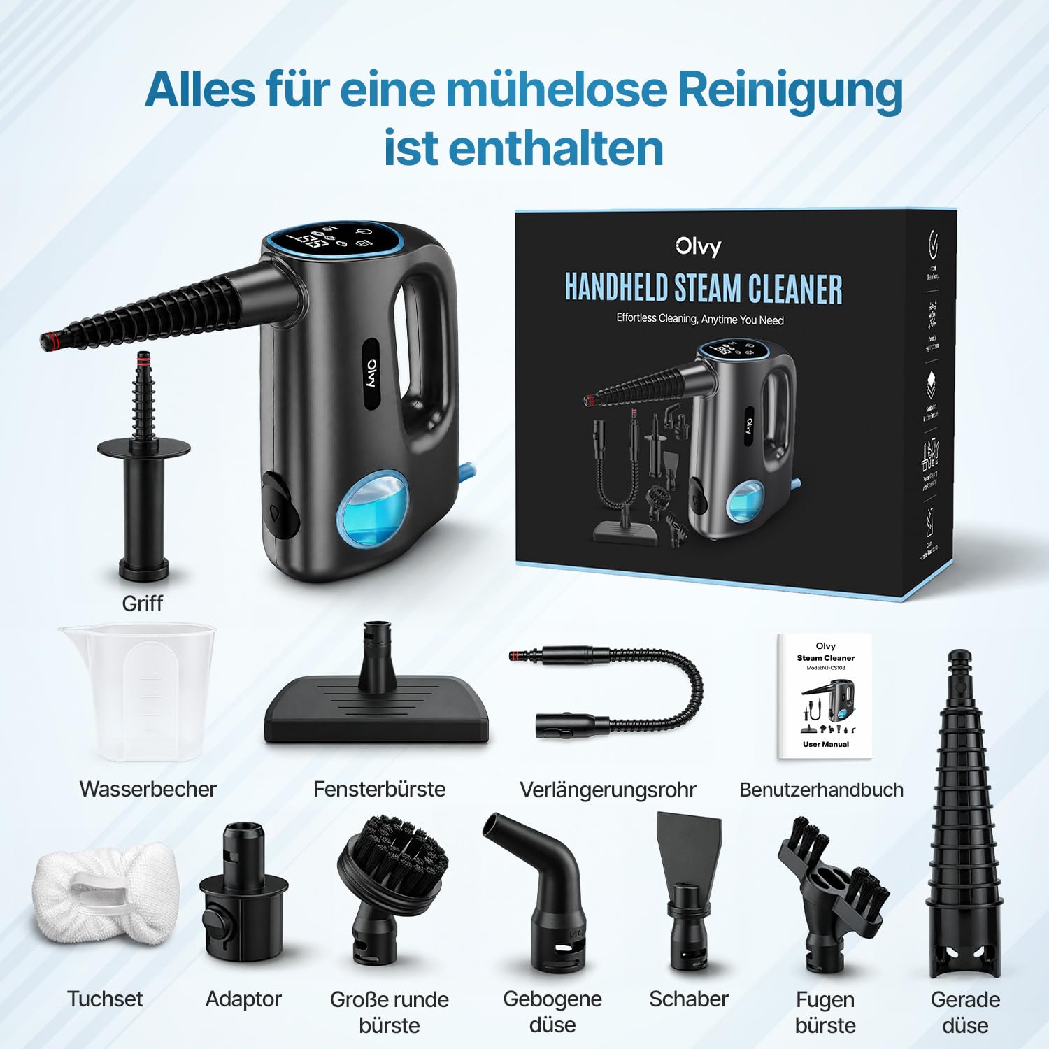 Olvy Dampfreiniger Bodenwischer Fensterreiniger Haushaltsreiniger Ohne Stiel