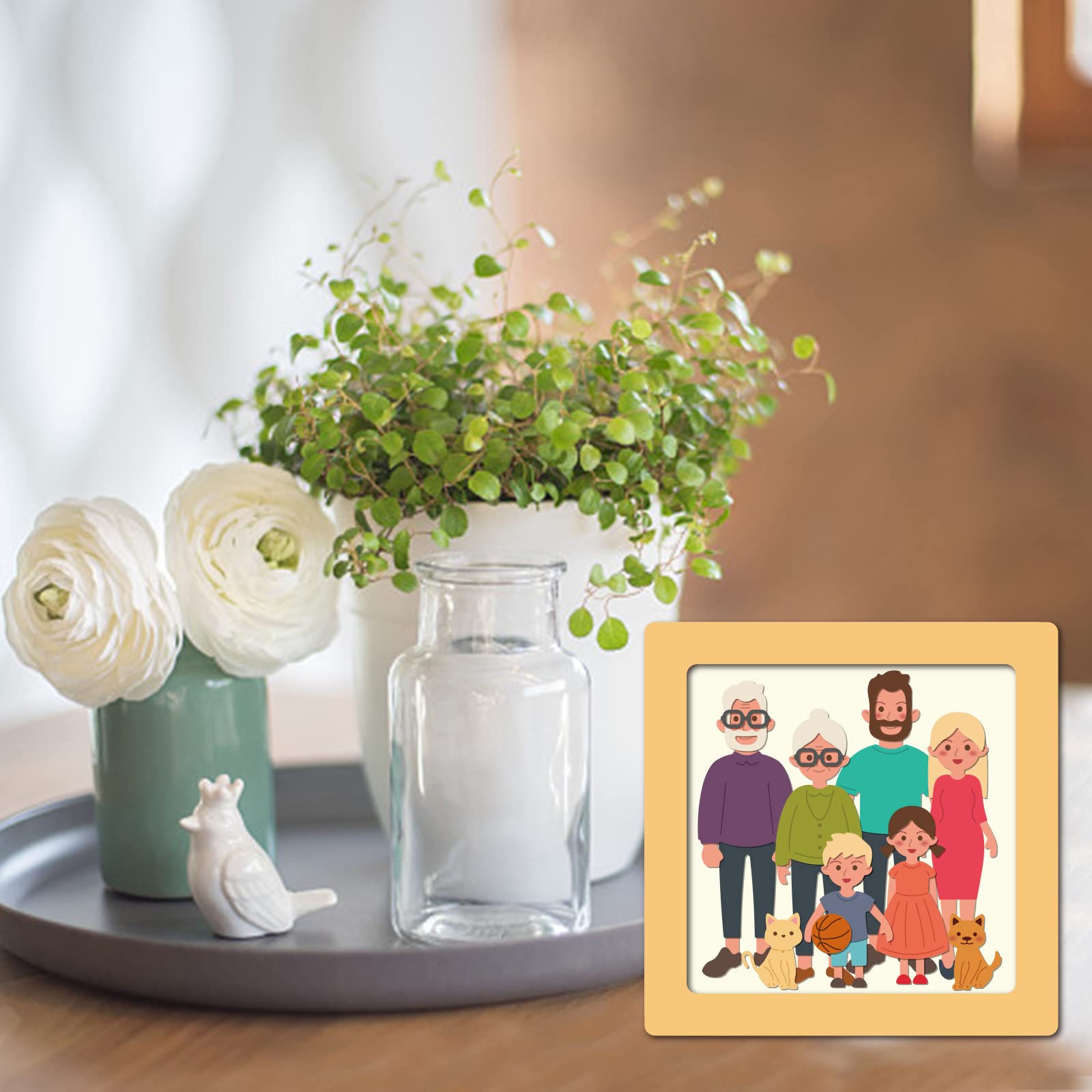 Fustelle In Metallo Per Scrapbooking - Coppia Nella Foresta Con Famiglia, Gatto E Cane - GLOBLELAND