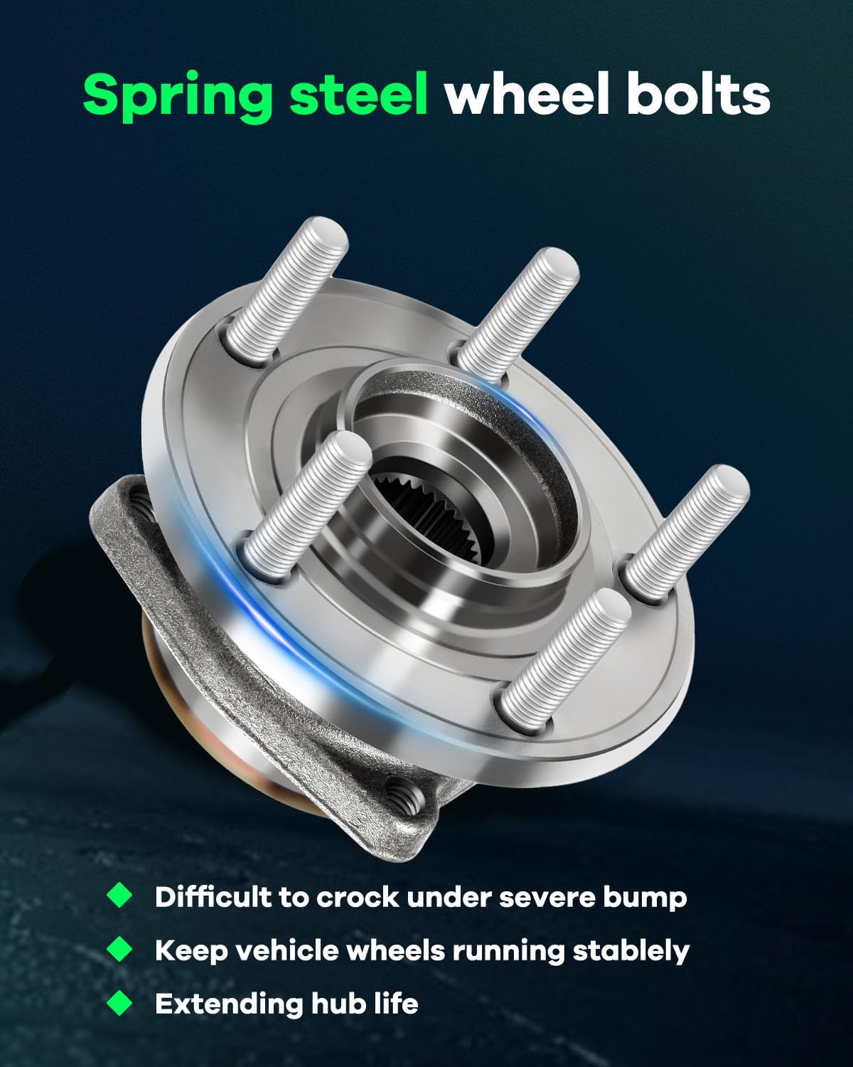 SCITOO 513263 Front Wheel Bearing for Chrysler 200 2011-2014, for Chrysler Cirrus/Sebring 2007-2010, for Dodge Avenger 2008-2014, for Dodge Caliber 2009-2009 W/ABS 5 Lugs Wheel hub Assembly