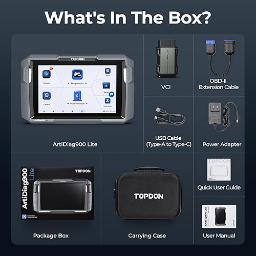 Miniatura 8 de TOPDON Herramienta de escaneo bidireccional, herramienta de diagnóstico automotriz ArtiDiag900 Lite para sistema completo, escáner para automóvil